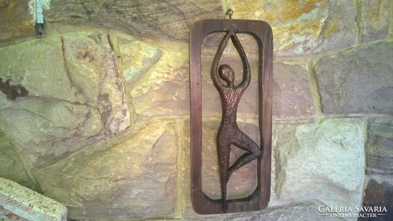 Special price! Carved wooden sculpture-wall picture of a woman's silhouette in a frame 44x19 cm - also available as a gift
