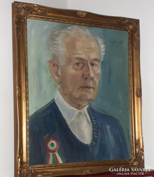 Portrait of Ferenc Varga with beautiful blonde frame 49x59