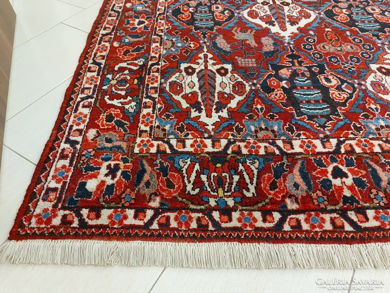 Original deep burgundy bachtyari 213x330 hand-knotted wool persian rug pf_20