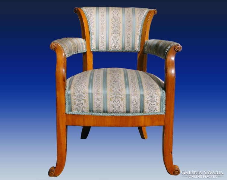 0A216 antique Biedermeier armchair with armrests