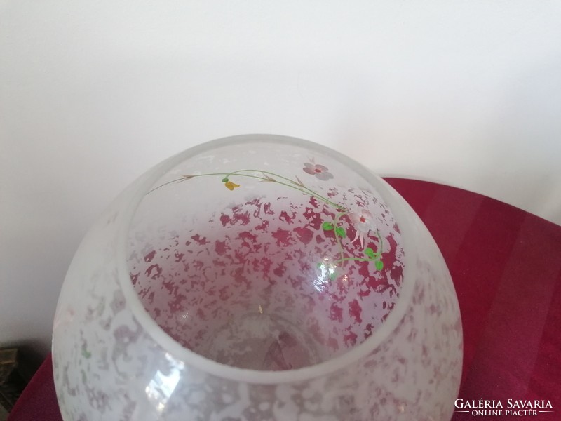 Kézzel festett gömb alakú üveg váza