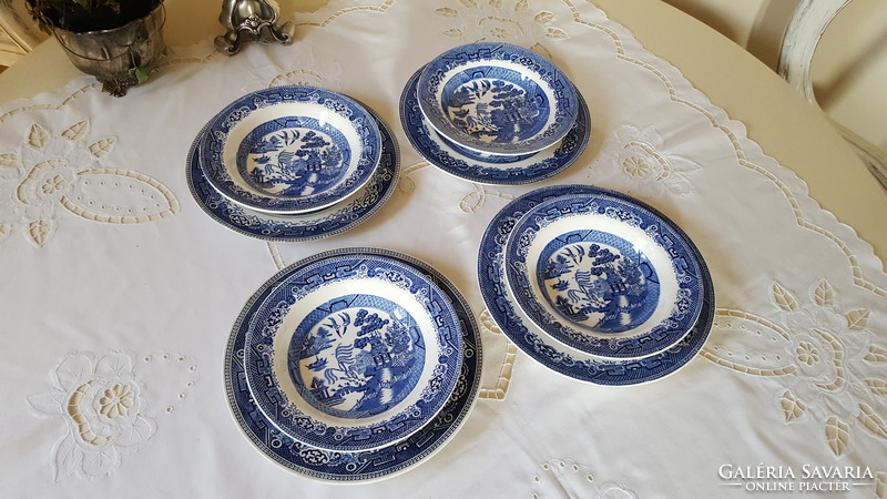 English willow barrats and old willow willow pattern, deep plates, flat plates
