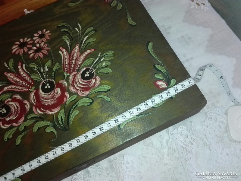Huge hand painted wooden box