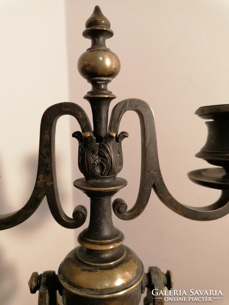 Pair of antique bronze candlesticks