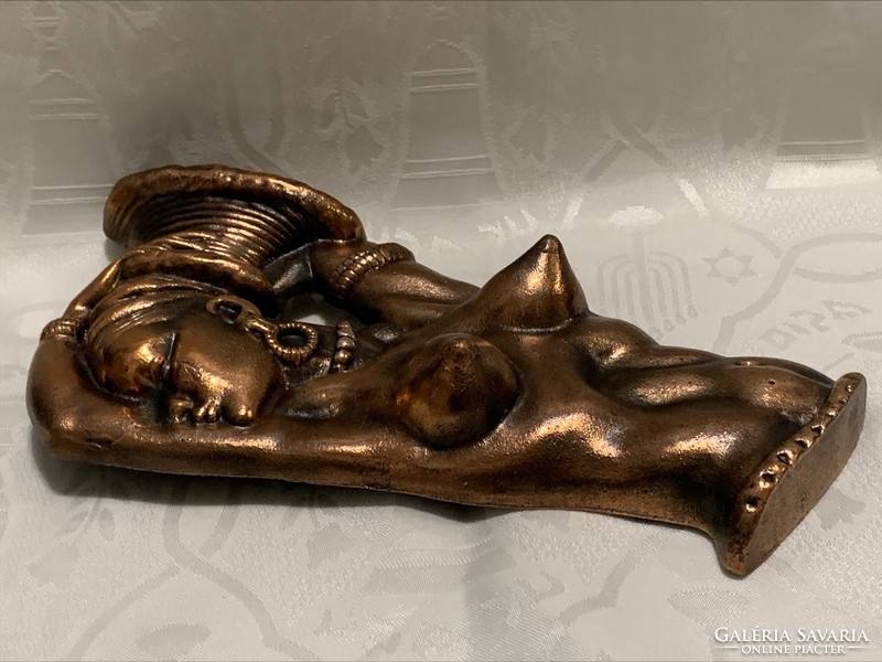 Bronze african woman, nude wall decoration large size 30 cm. 742 G.
