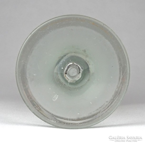 1F762 XIX. századi kézzel festett fújt üveg Bieder pohár 13.7 cm