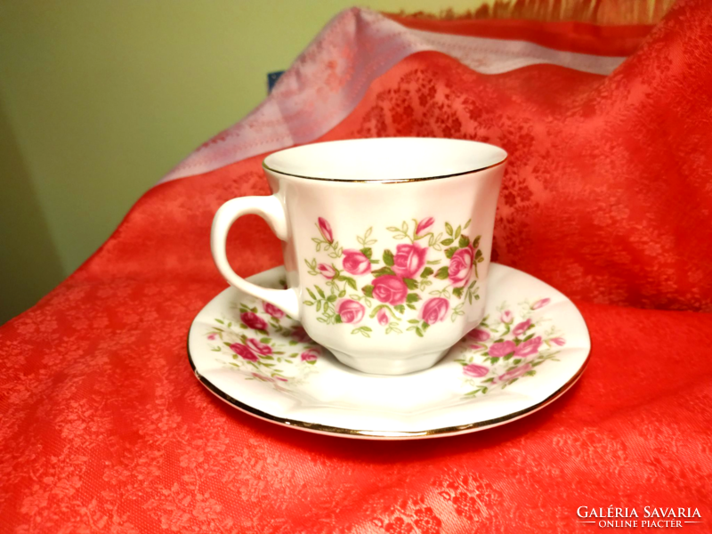 Floral patterned porcelain coffee set (6 eyes).