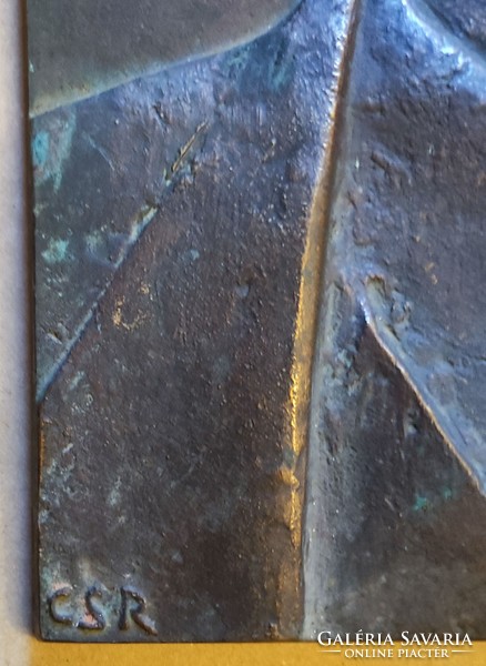 Csíkszentmihályi Róbert : Lenin  bronz relief 33x28 cm