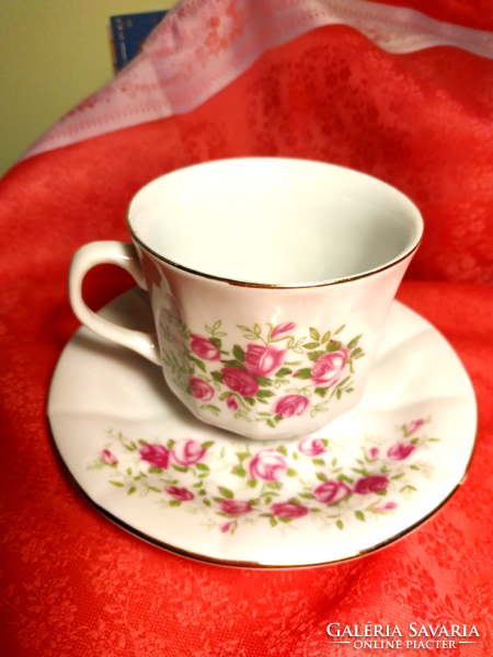 Floral patterned porcelain coffee set (6 eyes).