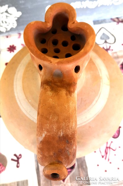 Dt/007 - folk earthenware jug, rattle jug