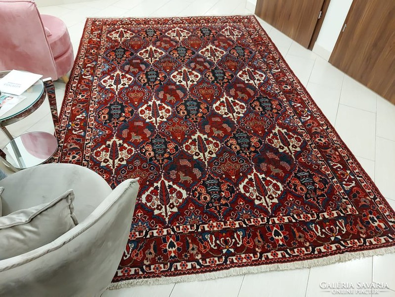 Original deep burgundy bachtyari 213x330 hand-knotted wool persian rug pf_20