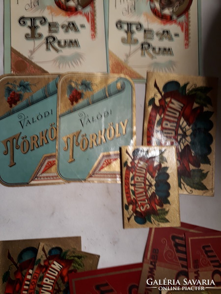 Old Hungarian glass labels, stickers