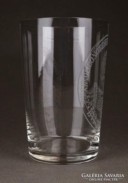 1F770 1938 Budapest XXXIV. Nemzetközi Eucharisztikus Kongresszus üveg pohár 10 cm