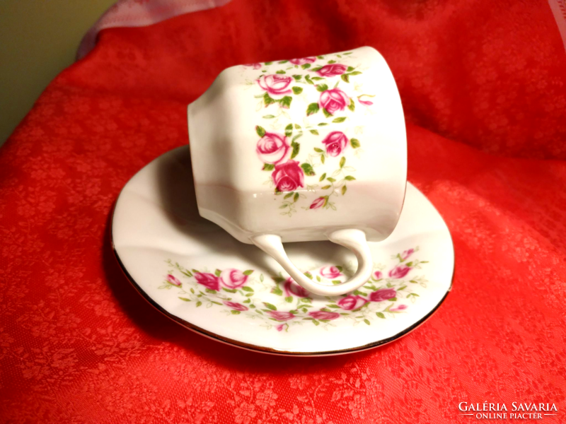 Floral patterned porcelain coffee set (6 eyes).