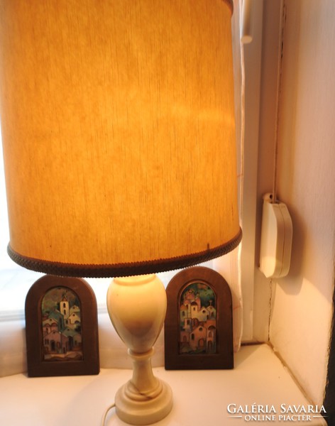 Original Italian alabaster table lamp - large size 54 cm!