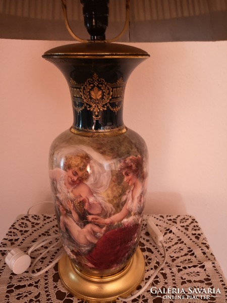 F. Tenner bécsi kézzel festett kerámia lámpa