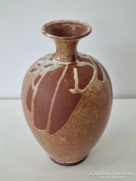 Bartha István- különleges samottos kerámia  váza
