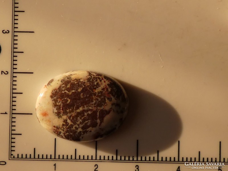 Natural campbellite on a mineral polished kabos. Rare, old, special jewelry base material 3.9 grams