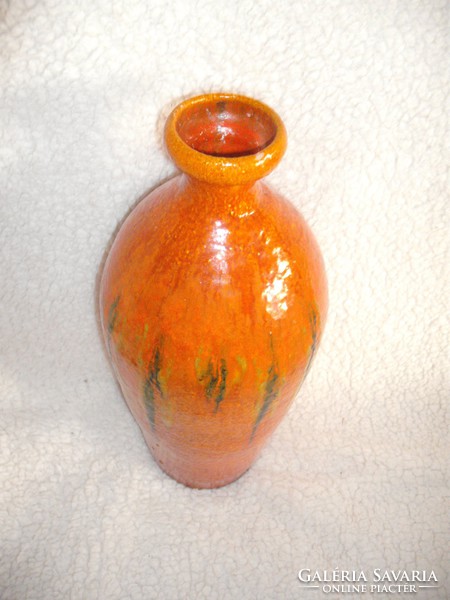 34 cent tall orange retro vase