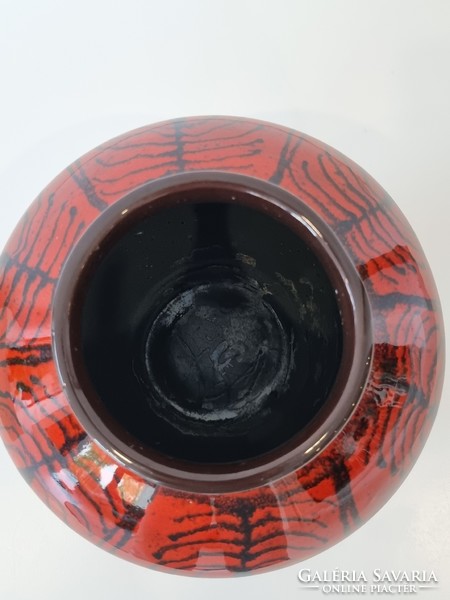 Retro Hungarian handicraft ceramic vase (k-155)