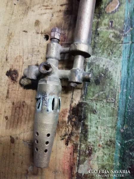 Antique gasoline soldering iron, old craft tool, loft