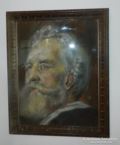 Pastel image portrait-: old nobleman