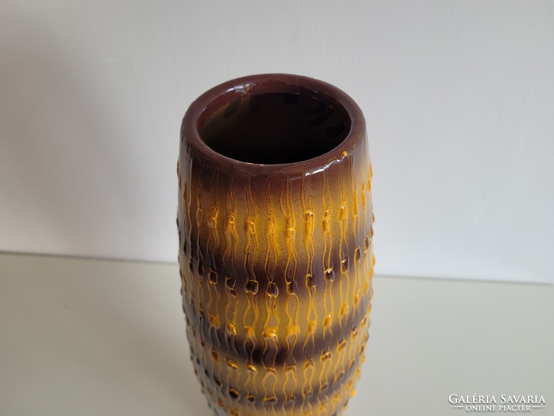 Régi retro zománcozott fém padlóváza Lampart Bonyhád zománc mid century váza