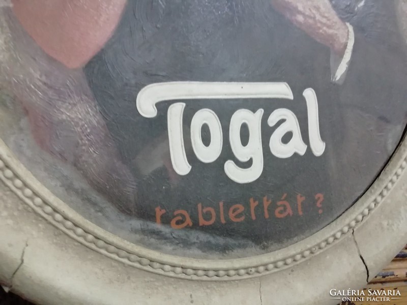Togal advertising, oval sign, pre-World War II, rare collectible piece