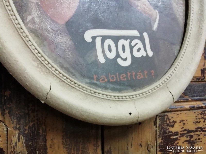 Togal advertising, oval sign, pre-World War II, rare collectible piece