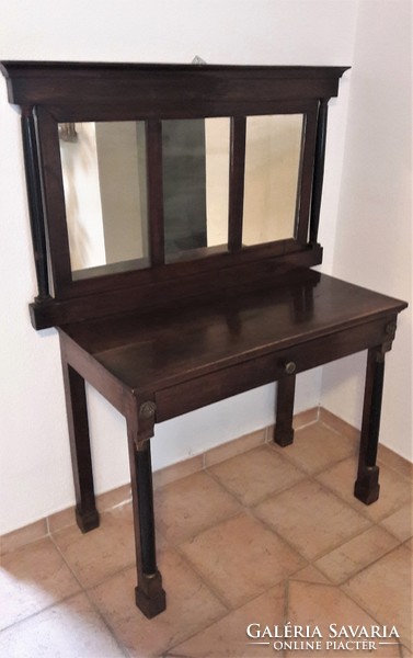 Antique chest of drawers table and mirror from the 1800s