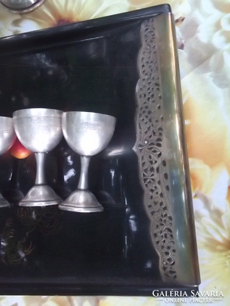 Silver-plated jewelers-6-piece liquor set