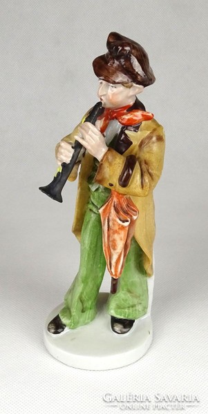 1G606 Régi Carl Scheidig Grafenthal porcelán klarinétozó férfi szobor 18 cm