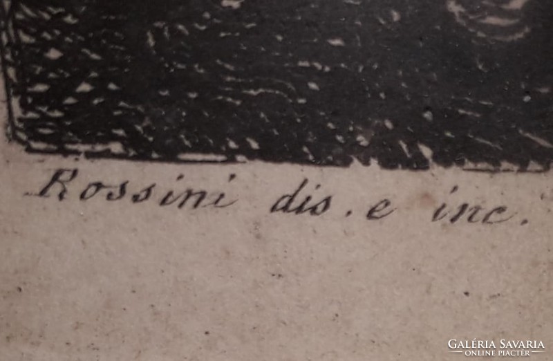 Antique etching chrome 1821 / l.Rossini