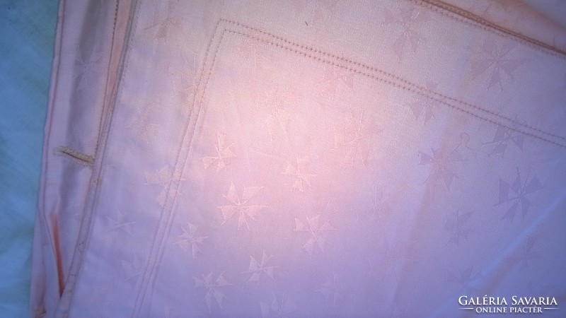 Retro-Minőségi rózsaszín damaszt párnahuzat Új állapotban, 76x104 cm
