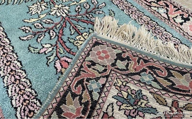 Kashmiri 100% silk carpet 95x60cm