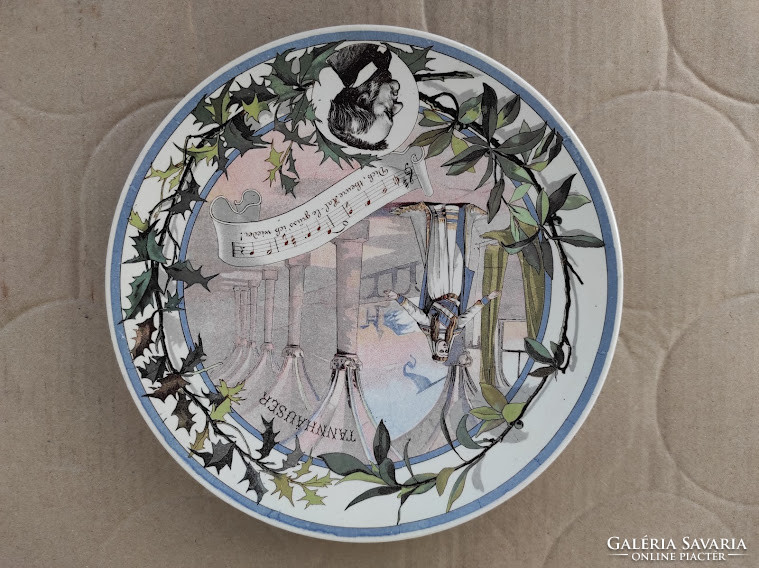 Antique wagner tannhauser motif sarreguemines classical music porcelain wall plate 4707
