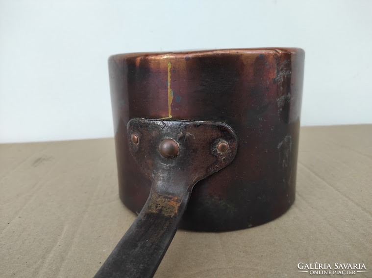 Antique copper handle kitchen utensil tinned red copper lab 4709