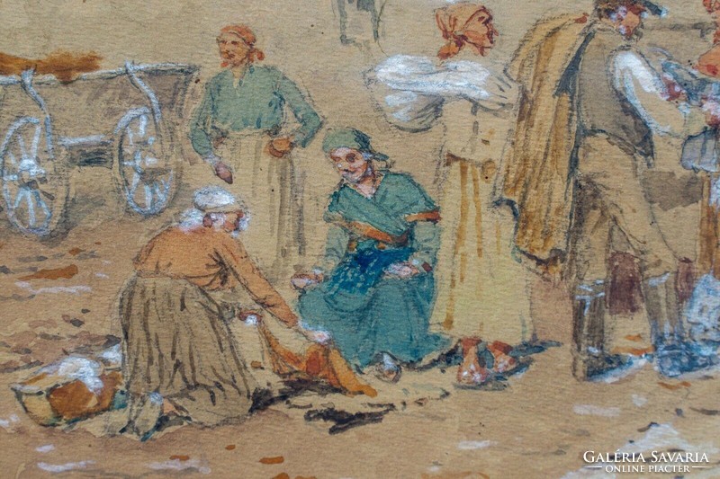 DEÁK-ÉBNER LAJOS(1850-1934), Falusi jelenet