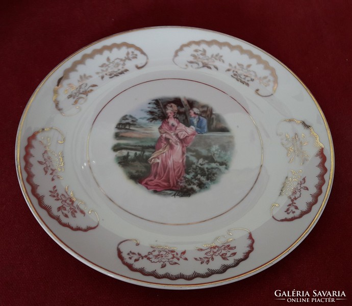 Rococo scene, viable porcelain bowl, large plate