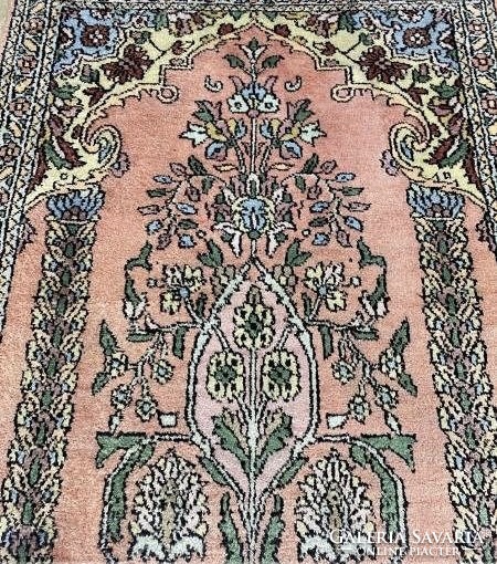 Kashmiri 100% silk carpet 100x60