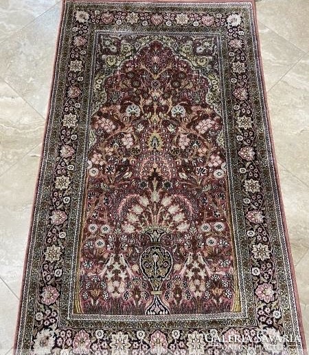 Kashmiri 100% silk carpet 160x89