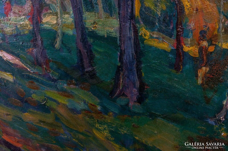 Unknown painter, beautiful forest landscape