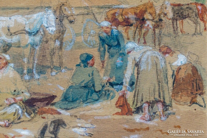 Lajos Deák-ébner (1850-1934), village scene