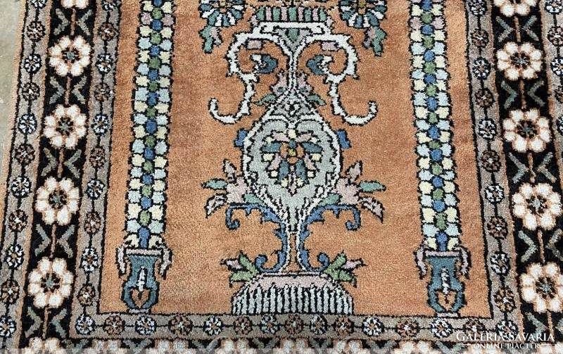 Kashmiri 100% silk carpet 100x62