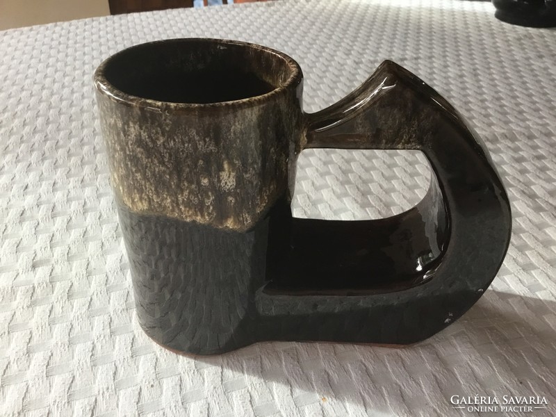Vase, 14 x 18 centimeters, bird ceramic