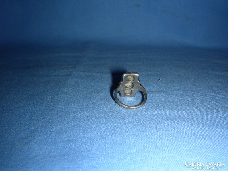 925 ezüst korall köves gyűrű