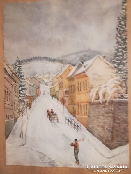 Wolf Valér watercolor 1943