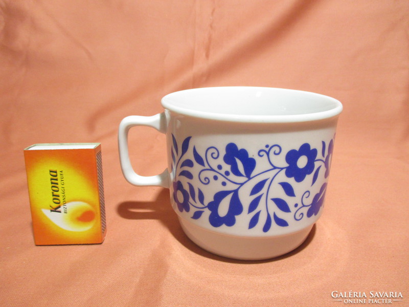 Blue floral zsolnay mug with cup