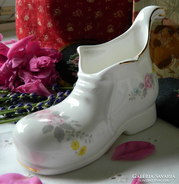 Rosalind angol rózsás porcelán nagyméretű cipő, gyűjtői