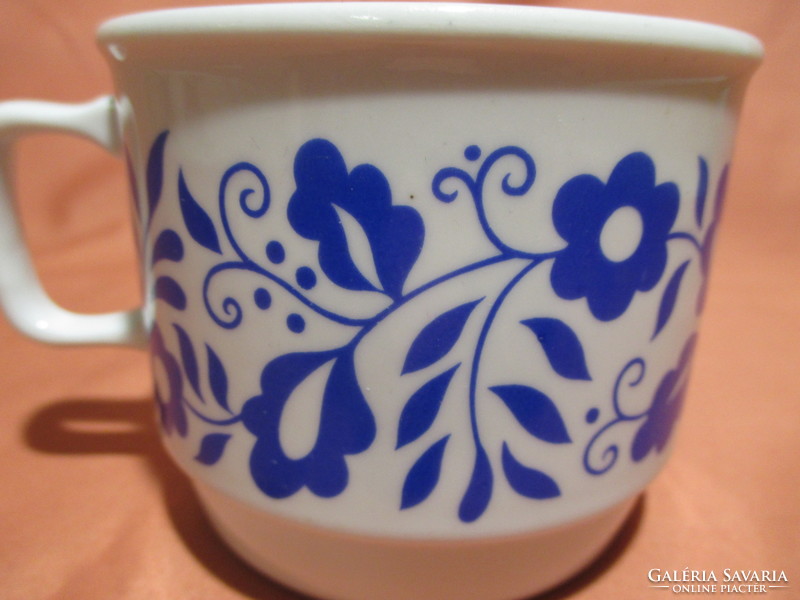 Blue floral zsolnay mug with cup